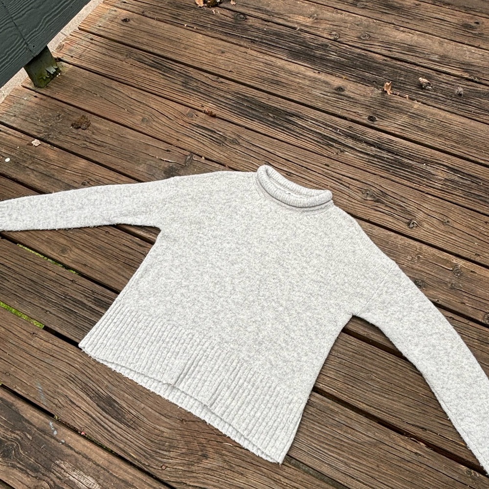 Madewell grey mock neck knit sweater